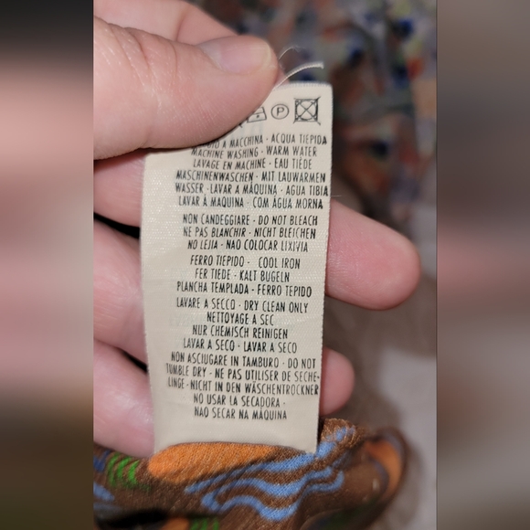 Sisley Italy Geometric Retro Print   Vintage Made In Italy Mesh  Button Shirt - Picture 10 of 10